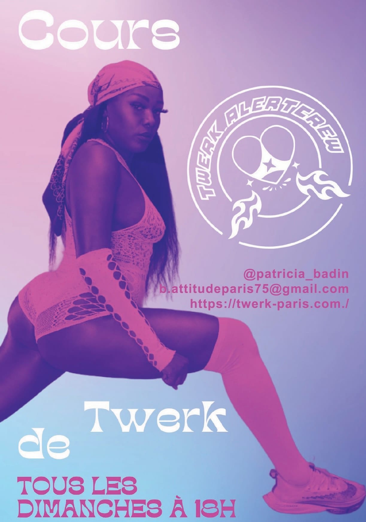 Patricia Badin cours de twerk Paris 18e FGO Barbara tous les dimanches à 18h