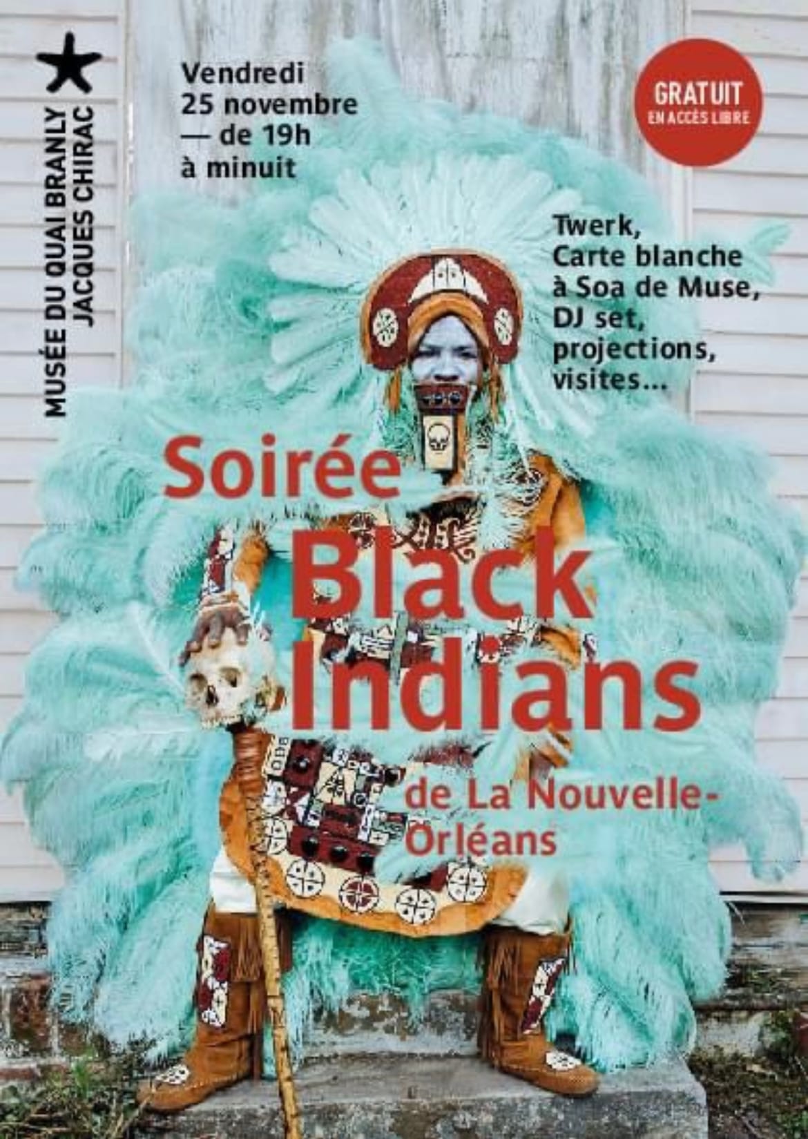Patricia Badin danseuse twerk Paris performeuse – Soirée Black Indians de La Nouvelle-Orléans Musée du Quai Branly Jacques Chirac Paris 2022 © Claude Germain